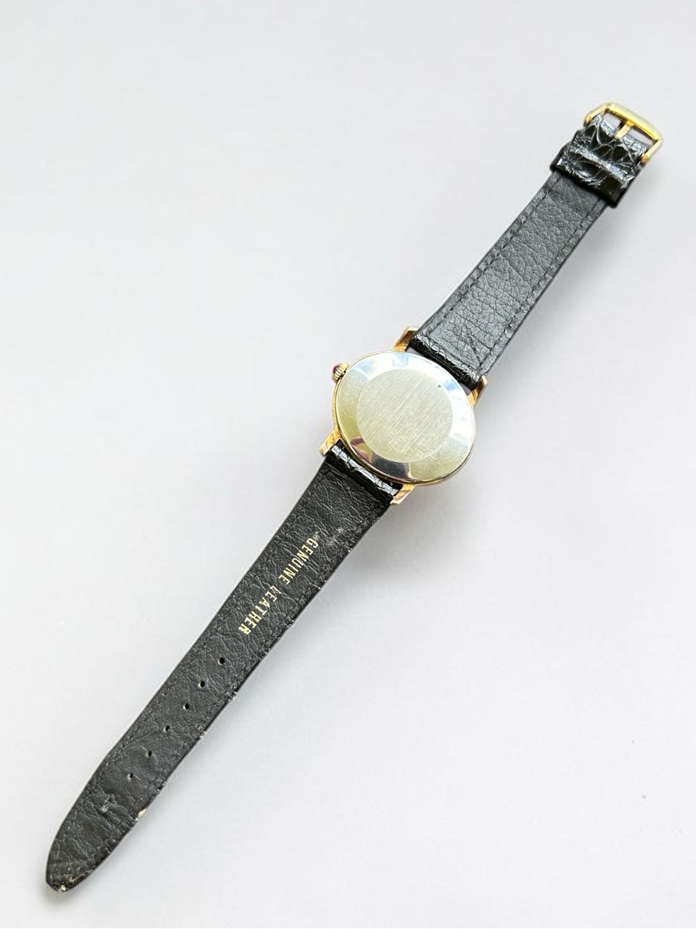 Vintage Schiaparelli Mechanical Watch Black Dial Cabochon Crown - Working - Picture 7 of 12